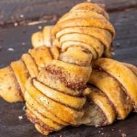 Cinnamon Rugelach · Cinnamon rugelach is a yeast-dough pastry filled with a cinnamon filling.