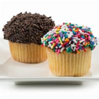 2 Dozen Mini Cupcakes With Sprinkles · Two dozen kosher mini cupcakes with brightly colored sprinkles.
