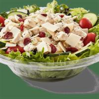 Chicken Salad Salad · Chicken salad, provolone, dried cranberries, cucumbers, tomatoes, field greens, balsamic vin...