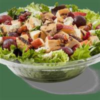 Apple Walnut Salad · All-natural grilled chicken breast, crumbled blue cheese, grapes, apples, dried cranberries,...