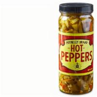 Hot Peppers Jar · Our famous giardiniera hot peppers, ready to spice up your kitchen at home. A perfect gift, ...