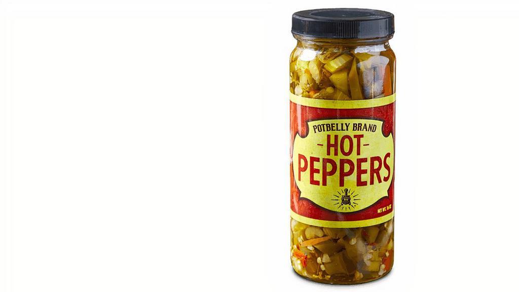 Hot Peppers Jar · Our famous giardiniera hot peppers, ready to spice up your kitchen at home. A perfect gift, too.