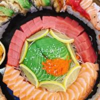 Sushi Combo A · Tuna, Salmon, Yellowtail, Shrimp, California roll or Spicy Tuna roll and Miso Soup and House...