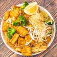 Pad Thai Lunch · Sauteed Thai rice noodle with scattered egg, crushed peanuts, small tofu and scallion. Offse...