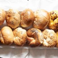 A 1/2 Dozen Fresh Baked Wonder Bagels · The finest old fashioned hand rolled bagels.