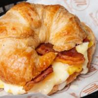 Croissant Classic Sandwich · Scrambled eggs, bacon, American cheese.