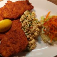 Chicken Schnitzel (Cutlet) · Chicken breaded cutlet with your choice of side.