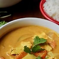 Yellow Curry · Yellow curry cooked with coconut milk, potato, onion and carrot.