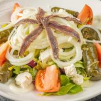 Greek Salad With Grilled Chicken Breast · 