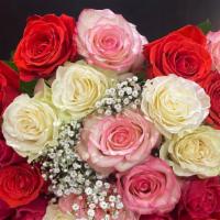 24 Assorted Roses Bouquet  · 24 Mix Roses Bouquet, Orange, White and Pink Bouquet. 
Nothing speaks of love so much as a b...