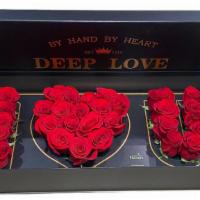 Black Box Roses Beautiful Long-Stemmed Red Roses. · Beautiful long-stemmed Red Roses, arranged in a Box Roses. 30Rmodern black heart box.   Arra...