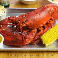 Pound And A Half Lobster Dinner · Pound and a half steamed lobster dinner served with corn on the cobb , coleslaw and butter.