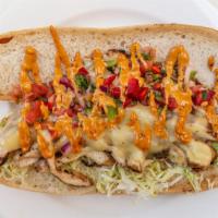 Dallas Style Sandwich · Oven roast turkey, crispy bacon, melted Monterey Jack cheese, jalapeno peppers, lettuce and ...
