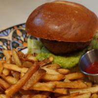 Etrog Burger · Eight ounces beef burger, lettuce, tomato and oniion.