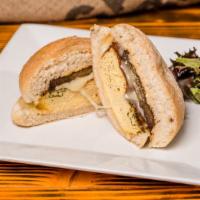 Breakfast Sandwich · Egg bake, sausage, swiss cheese, & sweet chili mayo on ciabatta bread. Served daily until 11...