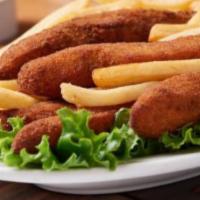 Kids 3 Chicken Fingers · Served with fries.