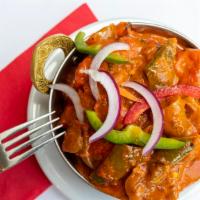 Chicken Curry · Skinless , boneless chicken cooked in our mildly spiced curry sauce.