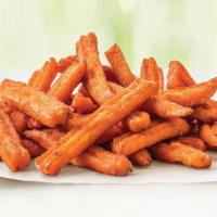 Sweet Potato Fries · Tossed in sugar and salt. Comes with Maple Mustard dipping sauce.