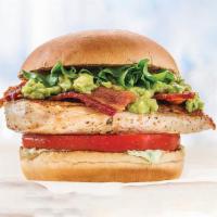 Chicken Avocado Blt · Tender grilled chicken topped with crispy bacon, guacamole, fresh lettuce, tomato, and Herb ...