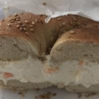 Sliced Nova Sandwich With Cream Cheese · 
