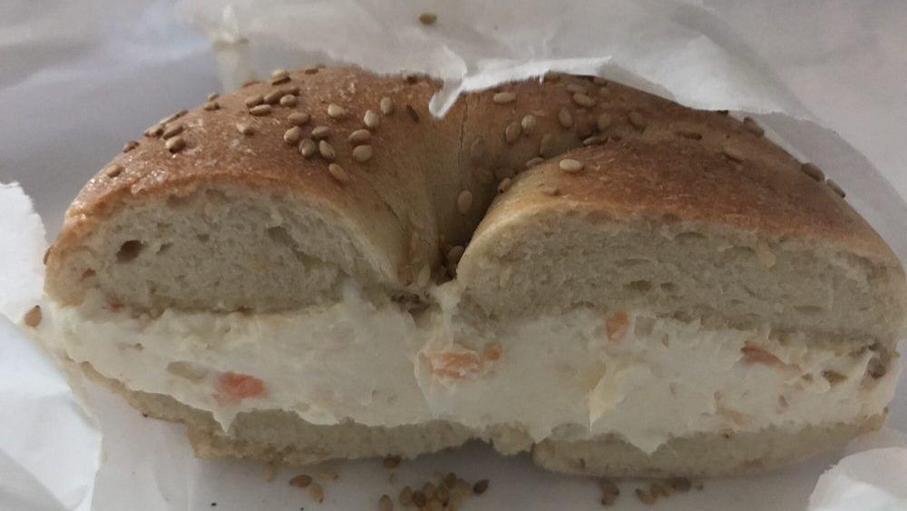 Sliced Nova Sandwich With Cream Cheese · 