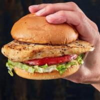 Grilled Chicken Sandwich · Grilled chicken breast on a toasted bun with lettuce, tomato and mayo.  Add a slice of Ameri...