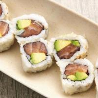 Salmon Avocado Roll · Fresh salmon and avocado.