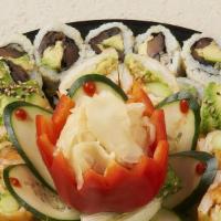 Small Vegetables Platter · Chef choice of two vegetable specialty rolls and five vegetables rolls.