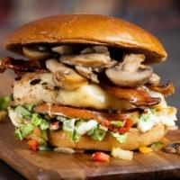 The Ultimate  · Grilled chicken breast, bacon, Swiss, mushrooms, lettuce, 