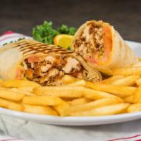 Chicken Cutlet Blt Wrap · Crispy chicken cutlet sliced thin with bacon, shredded lettuce, tomato, American cheese, and...