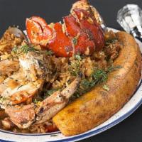 Arroz Marinero (Maduro Frito) · All seafood rice  with fried sweet plantain