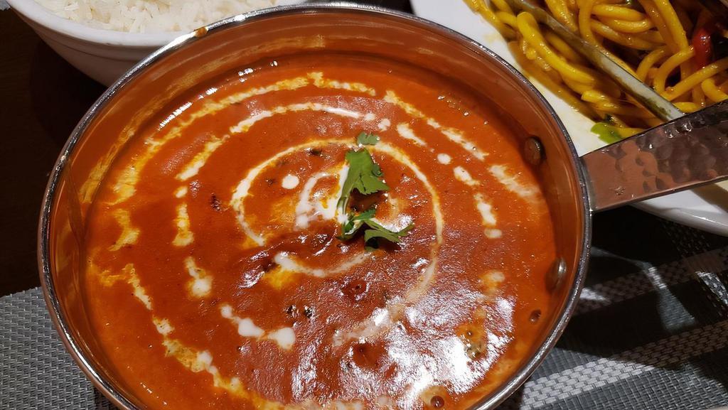 Shrimp/Fish Tikka Masala · Tomato creamy sauce with fenugreek leaves.