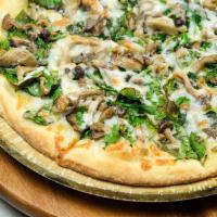 Spinach & Mushroom · Mozzarella cheese, medley of local mushrooms, spinach, garlic olive oil