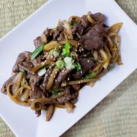 Bulgogi · Marinated thinly sliced ribeye stir-fried with onions and scallions. Add over rice on hot st...
