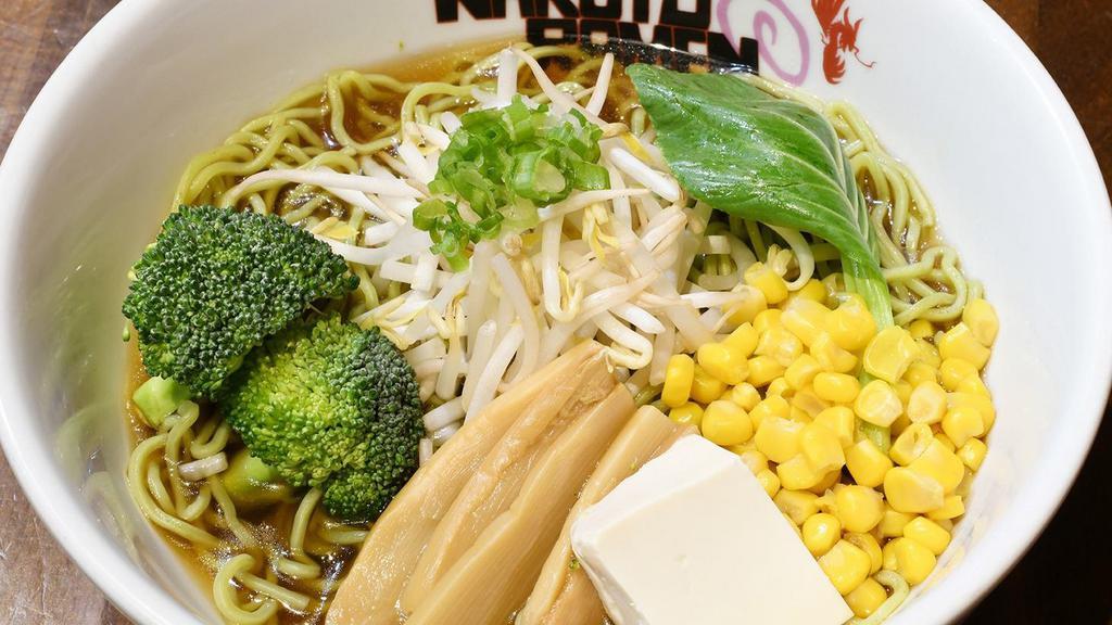 Veggie Ramen (Shoyu) & Small Appetizer · Veggie based noodle soup with broccoli, bean sprouts,
scallion, bok-choy, bamboo shoots, corn and tofu. (Spinach Noodle)
Choice of a small appetizer.