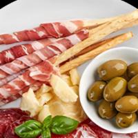 Cold Antipasto · Salad with provolone, peppers, prosciutto, salami, and anchovies.