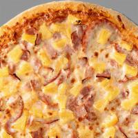 Hawaiian Pizza · Mozzarella, pineapple, and ham. Your choice with or without sauce. Default house pizza sauce.