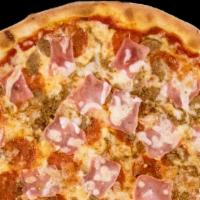 Meat Lovers Pizza · Sausage, pepperoni, ham, and bacon.