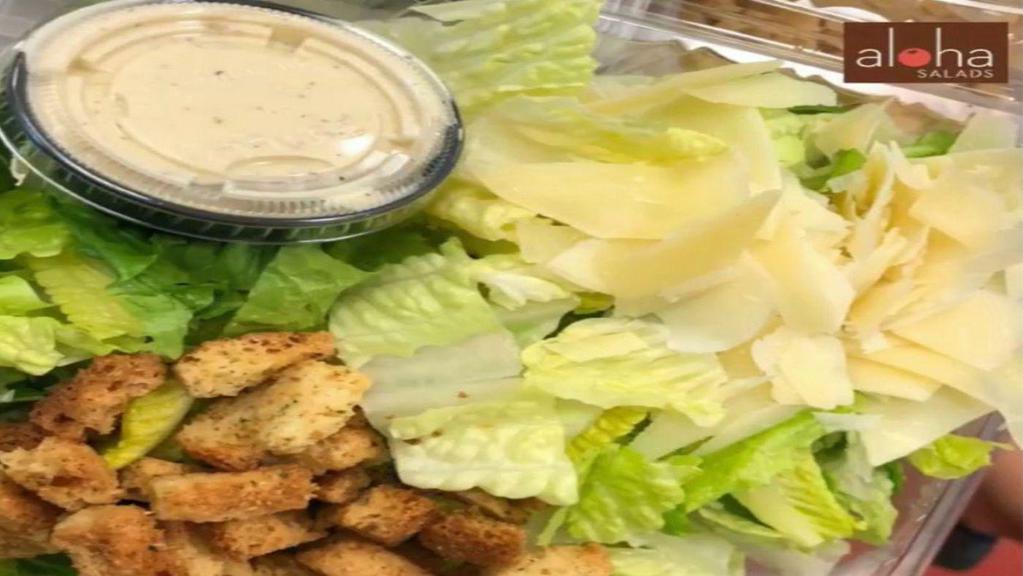 Aloha Casear (Small) · Croutons, parmesan cheese, romaine and creamy Caesar dressing.