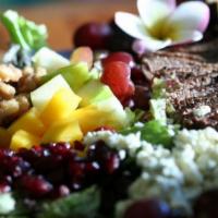 Aloha Passion  · Red grapes, green apples, mangoes, cranberries, candied walnuts, bleu cheese, mixed field gr...