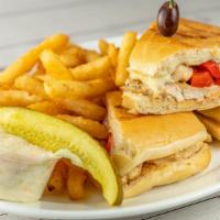 Italian Panini · Grilled Chicken, Roasted Peppers, Onions, Mozzarella Cheese & Balsamic Dressing.