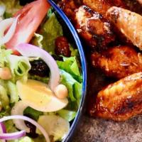 16 Wings, Garden Fresh Salad & 2 Dips · Jumbo, fresh, roasted wings with our Garden Fresh Salad. Choose up to two flavors.