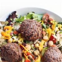 Taste Of Mezeh · mixed greens, white rice, falafel, turkish salad, lebanese tabbouleh, israeli couscous, cila...