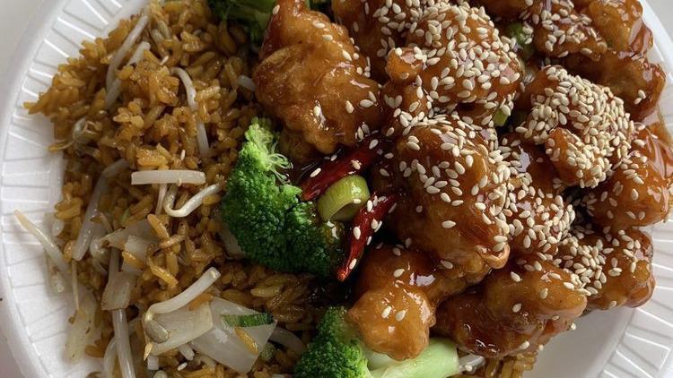 General Tso'S Chicken · Chunks of boneless chicken sauteed in house spicy sauce served over steamed broccoli. Served with rice. Hot and spicy. Spicy.