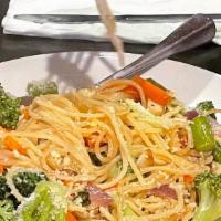 Spaghetti Primavera · Mixed seasonal vegetables.