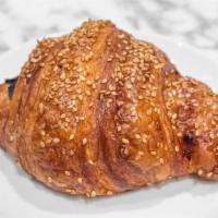 Ham & Gruyère Croissant · Ham and gruyere cheese croissant topped with toasted sesame seeds