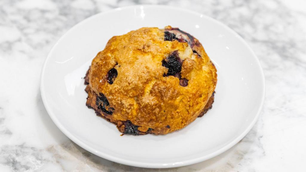 Blueberry Scone · Fresh blueberries and lemon zest baked into a supple scone