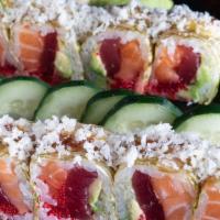 Chef’S Roll · with Tuna, Salmon, Tobiko, Avocado.