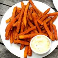 Sweed Potato Fries · Fresh made sweet potato fries tossed in olive oil and sprinked with salt.