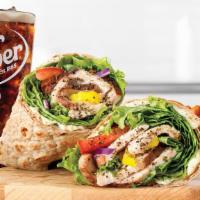 Creamy Mediterranean Chicken Wrap · Slow-roasted chicken breast with cool and creamy tzatziki sauce, banana peppers, green leaf ...